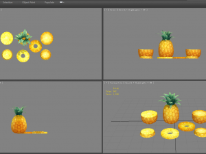 cartoon fruit - pineapple and slice 3D Модель
