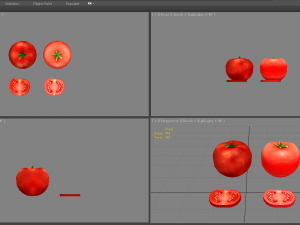cartoon vegetable - tomato and slice 3D Model