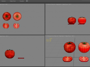 cartoon vegetable - tomato and slice 3D Model