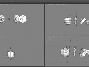 cartoon vegetable - red chilli and slice 3D Модель