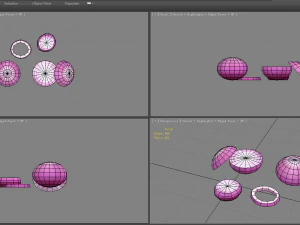 cartoon vegetable - onion and slice 3D Model