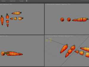 cartoon vegetable - carrot and slice 3D Модель