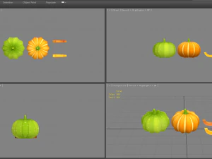 verdura del fumetto - zucca e pezzo Modello 3D