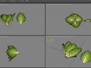 cartoon vegetable - lettuce and leaf - green salad 3D Model