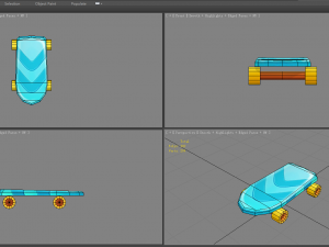 cartoon toy four-wheeled scooter Modelo 3D