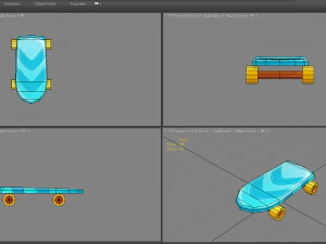 cartoon toy four-wheeled scooter 3D Model