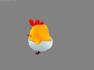 cartoon baby chicken - newly hatched chick Model 3D