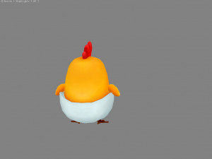 cartoon baby chicken - newly hatched chick Model 3D