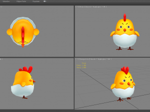 cartoon baby chicken - newly hatched chick Model 3D