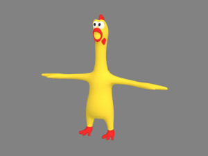 cartoon screaming chicken toy - prank props 3D Model