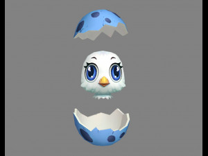 cartoon new born bird - chicken Modello 3D