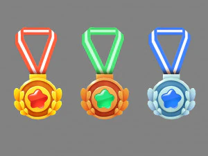 cartoon medals 3D Model