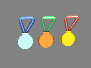 cartoon medals Model 3D
