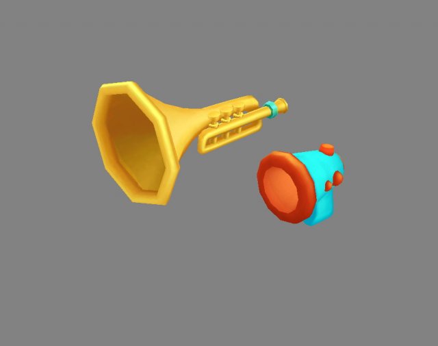 cartoon megaphone - horn trumpet 3Dモデル .c4d .max .obj .3ds .fbx .stl .blend 
