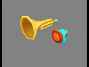 cartoon megaphone - horn trumpet 3D 模型