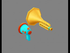 cartoon megaphone - horn trumpet 3D Model