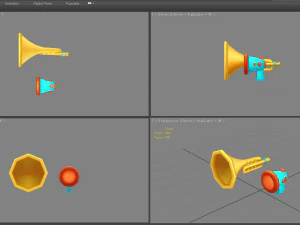 cartoon megaphone - horn trumpet 3D Model