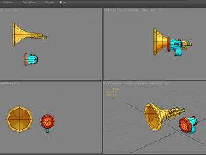 cartoon megaphone - horn trumpet 3D Model