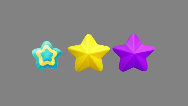 cartoon five-pointed star 3D Model .c4d .max .obj .3ds .fbx .stl .blend 