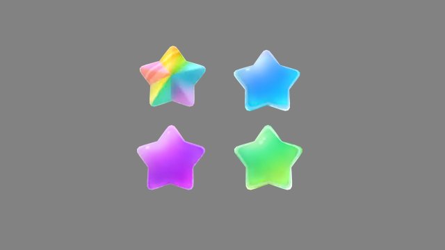 cartoon five-pointed star 3D Model .c4d .max .obj .3ds .fbx .stl .blend 