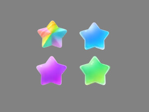 cartoon five-pointed star 3D Model