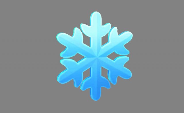 cartoon snowflake 3D 모델 .c4d .max .obj .3ds .fbx .stl .blend 