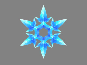 cartoon snowflake icon 3D Model