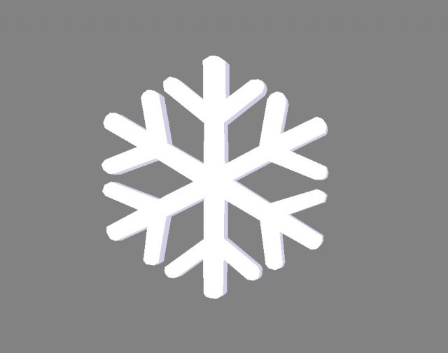 cartoon snowflake - white 3D Model .c4d .max .obj .3ds .fbx .stl .blend 