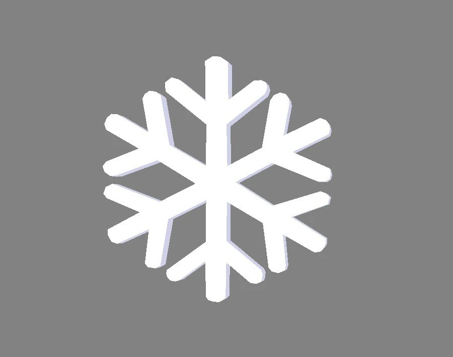 cartoon snowflake - white 3D Model .c4d .max .obj .3ds .fbx .stl .blend 