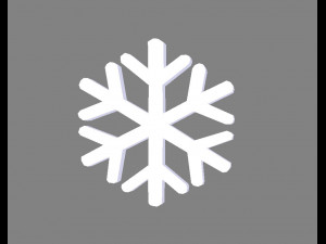 cartoon snowflake - white 3D Model