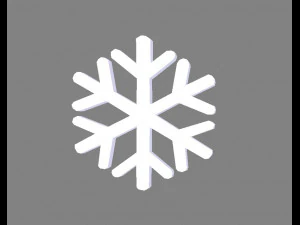 kepingan salju kartun - putih Model 3D