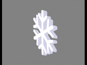 cartoon snowflake - white 3D Model