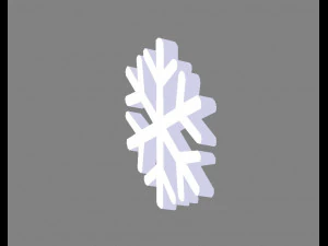 cartoon snowflake - white 3D Model