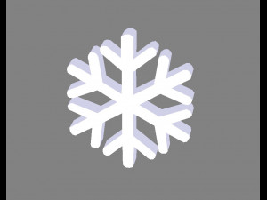 cartoon snowflake - white 3D Model
