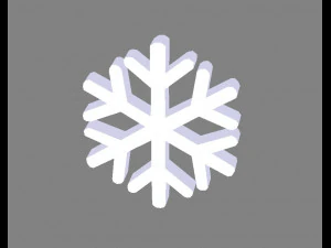 cartoon snowflake - white 3D Model