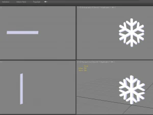 cartoon snowflake - white 3D Model