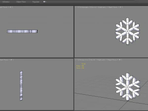 cartoon snowflake - white 3D Model