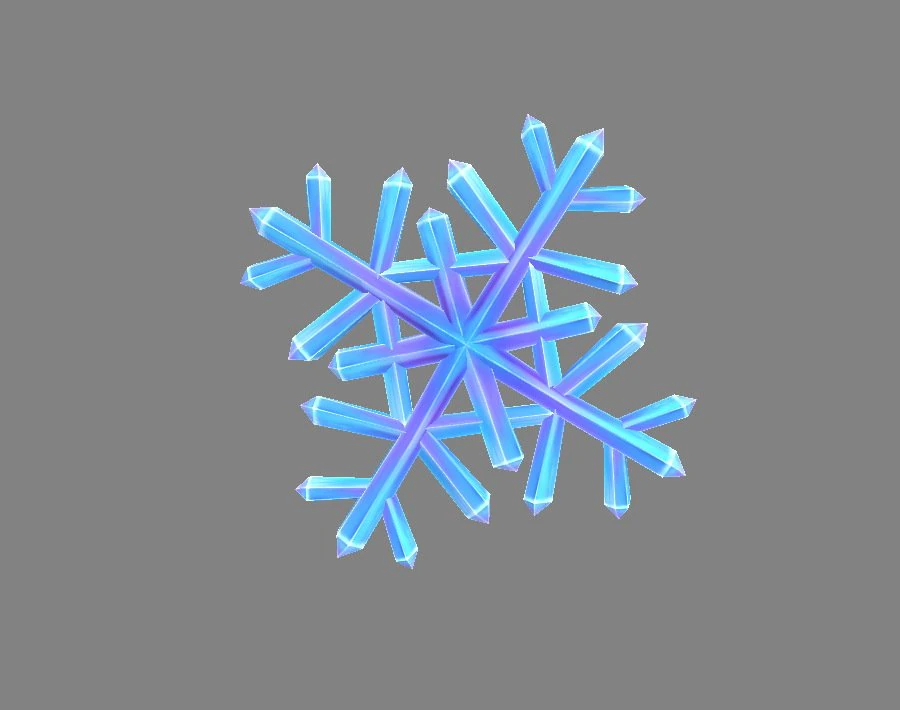 cartoon snowflake 3D Model .c4d .max .obj .3ds .fbx .stl .blend