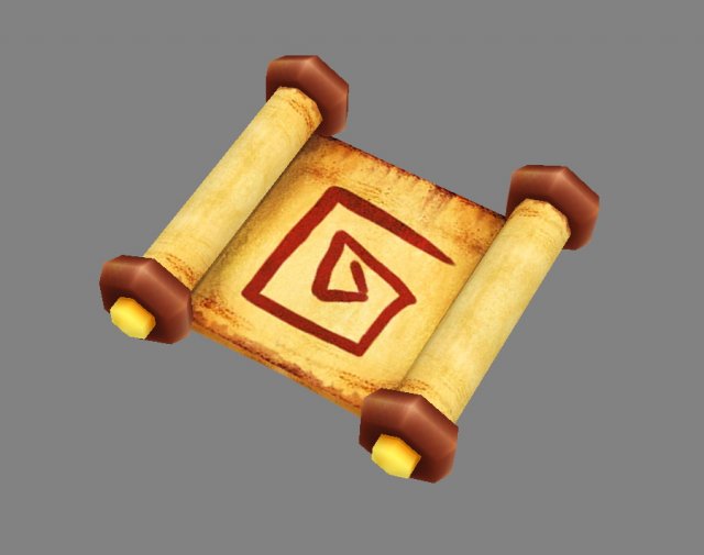 cartoon scroll - secret treasure map Modelo 3D .c4d .max .obj .3ds .fbx .stl .blend 