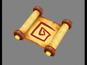 cartoon scroll - secret treasure map Modello 3D
