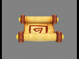 cartoon scroll - secret treasure map Modelo 3D