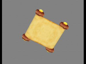 cartoon scroll - secret treasure map Modelo 3D