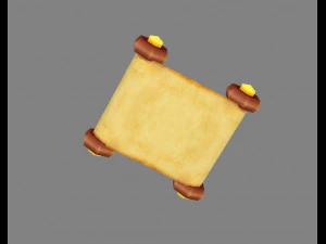 cartoon scroll - secret treasure map 3D Model