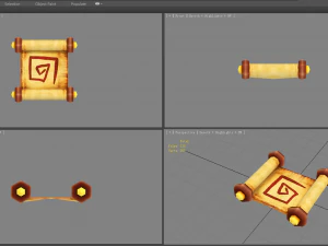 cartoon scroll - secret treasure map 3D Model