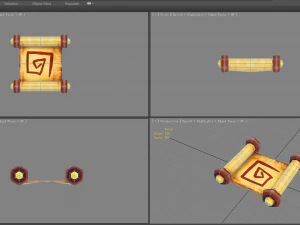 cartoon scroll - secret treasure map 3D Model
