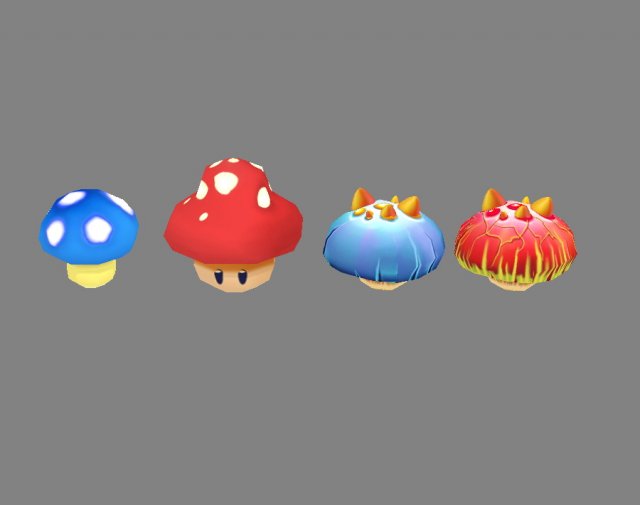 cartoon poisonous mushroom 3D Model .c4d .max .obj .3ds .fbx .stl .blend