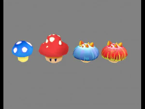 мультфильм ядовитый гриб 3D Модель