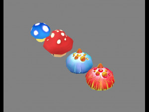 cartoon poisonous mushroom 3D Model