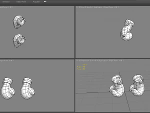 cartoon boxing gloves 3D Model