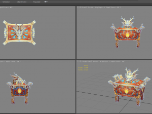 cartoon golden dragon treasure box - bronze tripod 3D Model